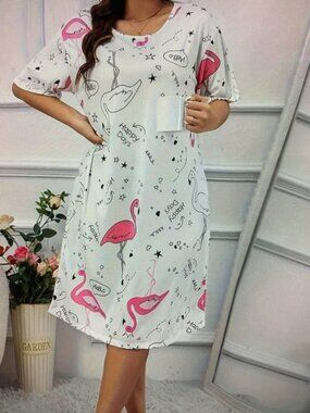 Ladies 1X Flamingo design dress 10.00